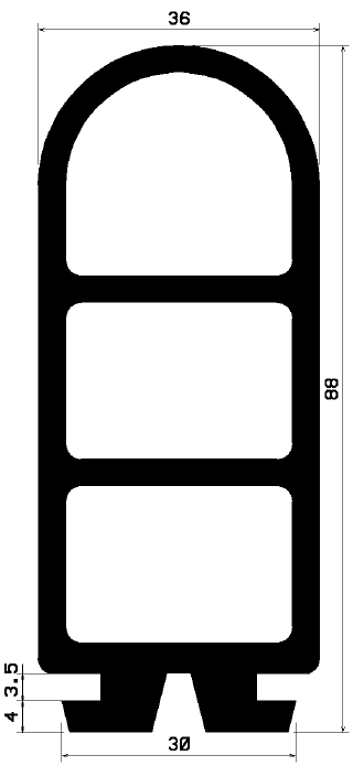 RT-1629 - EPDM rubber profiles - Sliding door – finger-guard profiles RT-1629 - EPDM rubber profiles - Sliding door – finger-guard profiles
