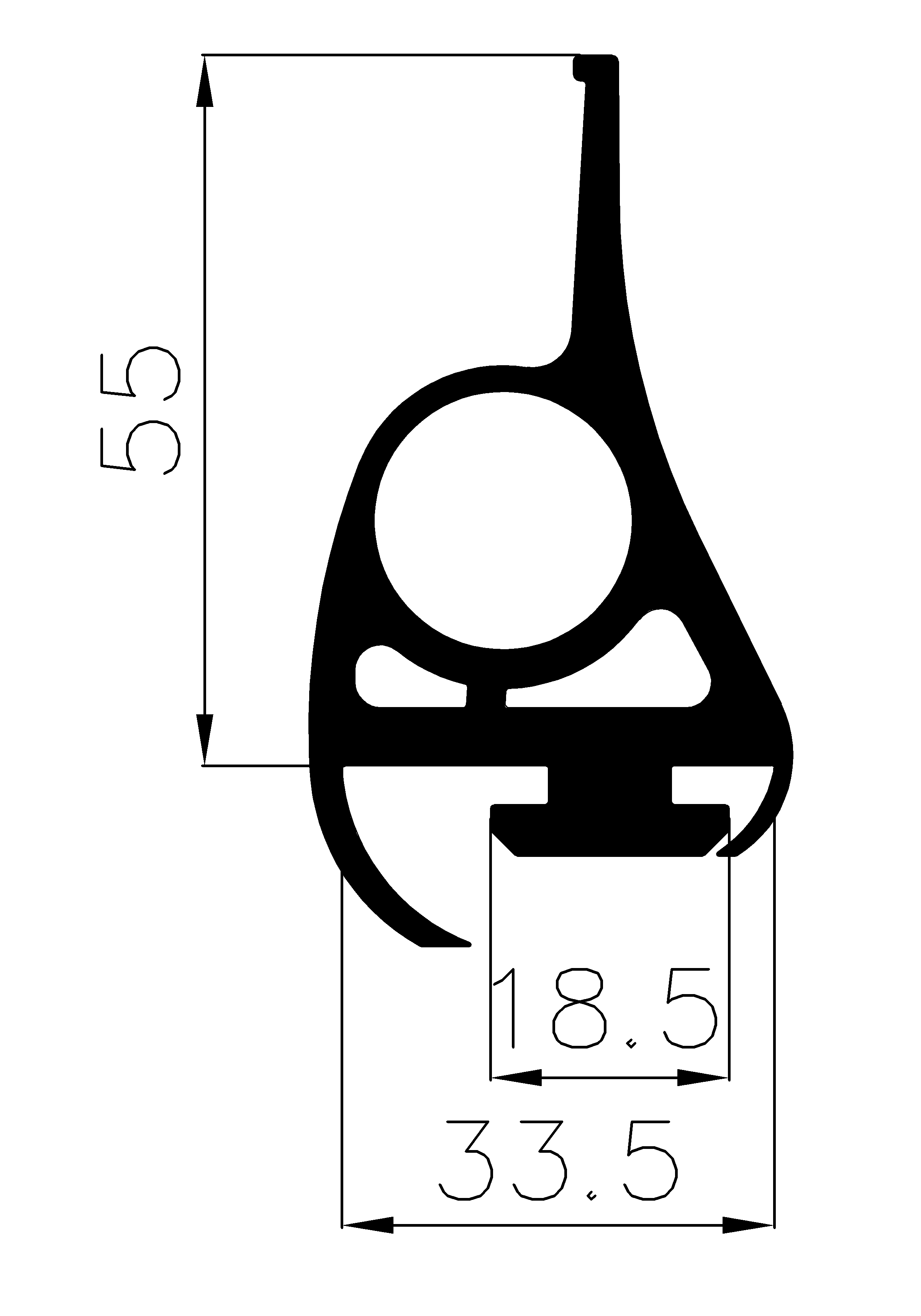 5870365KG - EPDM rubber profiles - Sliding door – finger-guard profiles 5870365KG - EPDM rubber profiles - Sliding door – finger-guard profiles