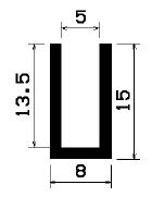 - TU1- 1751 1B= 50 m - rubber profiles - U shape profiles - TU1- 1751 1B= 50 m - rubber profiles - U shape profiles