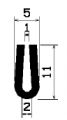 TU1- 0396 1B= 200 m - rubber profiles - U shape profiles TU1- 0396 1B= 200 m - rubber profiles - U shape profiles