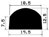Hr 1870 - silicone rubber profiles - Semi-circle, D-profiles Hr 1870 - silicone rubber profiles - Semi-circle, D-profiles