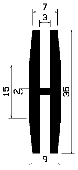 H - 1934 - EPDM profiles - H-profiles H - 1934 - EPDM profiles - H-profiles