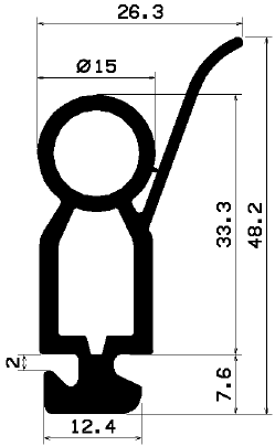 RT 2343 - EPDM rubber profiles - Sliding door – finger-guard profiles RT 2343 - EPDM rubber profiles - Sliding door – finger-guard profiles