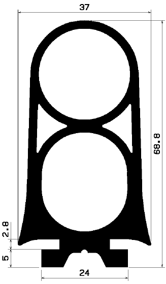 RT 2351 - EPDM rubber profiles - Sliding door – finger-guard profiles RT 2351 - EPDM rubber profiles - Sliding door – finger-guard profiles