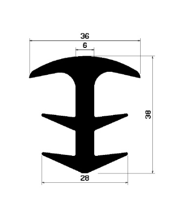 14770145KG - silicone rubber profiles - Cover and T-profiles 14770145KG - silicone rubber profiles - Cover and T-profiles