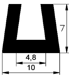 TU1 - G086 10×7 mm - silicone profiles - U shape profiles TU1 - G086 10×7 mm - silicone profiles - U shape profiles