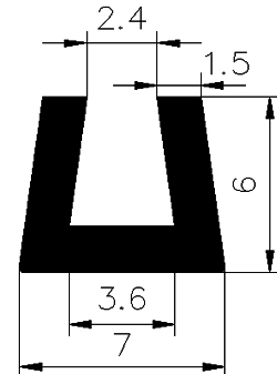 TU1 - G087 7×6 mm - silicone profiles - U shape profiles TU1 - G087 7×6 mm - silicone profiles - U shape profiles