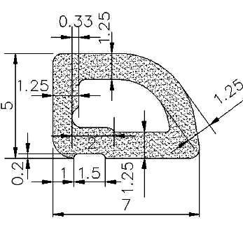 MZS - G209 5×7 mm - EPDM sponge profiles - Semi-circle, D-profiles MZS - G209 5×7 mm - EPDM sponge profiles - Semi-circle, D-profiles