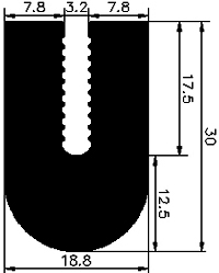 TU1 - G437 18,8×30 mm - silicone profiles - U shape profiles TU1 - G437 18,8×30 mm - silicone profiles - U shape profiles