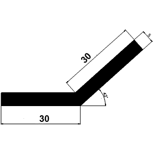 WI - G505, 5 mm thickness - rubber profiles - Angle shape profiles WI - G505, 5 mm thickness - rubber profiles - Angle shape profiles
