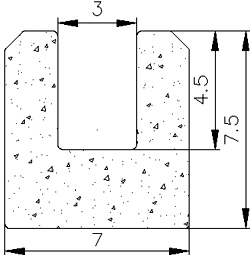 MZS - G519 7×7,5 mm - sponge profiles - U shape profiles MZS - G519 7×7,5 mm - sponge profiles - U shape profiles