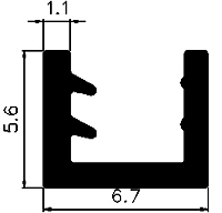 TU1 - G521 5,6×6,7 mm - silicone profiles - U shape profiles TU1 - G521 5,6×6,7 mm - silicone profiles - U shape profiles