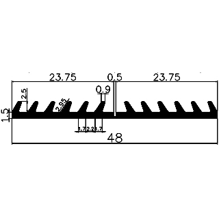 F - G545 48×4 mm - EPDM profiles - Layer and insulator profiles F - G545 48×4 mm - EPDM profiles - Layer and insulator profiles