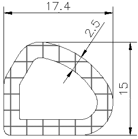 MZS - G567 17,4×15 mm - EPDM sponge profiles - Semi-circle, D-profiles MZS - G567 17,4×15 mm - EPDM sponge profiles - Semi-circle, D-profiles