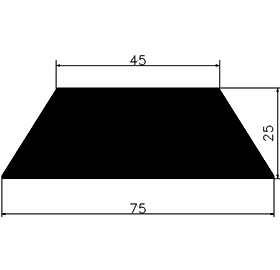 GIR - G575 75×25 mm - rubber profiles - Square profiles GIR - G575 75×25 mm - rubber profiles - Square profiles