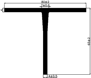 T - G579 80×65 mm - rubber profiles - Cover and T-profiles T - G579 80×65 mm - rubber profiles - Cover and T-profiles