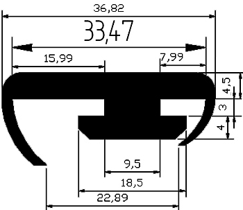 RT G585 - EPDM rubber profiles - Sliding door – finger-guard profiles RT G585 - EPDM rubber profiles - Sliding door – finger-guard profiles