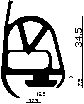 RT - G632 - EPDM rubber profiles - Sliding door – finger-guard profiles RT - G632 - EPDM rubber profiles - Sliding door – finger-guard profiles