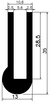 TU1 - G643 - rubber profiles - U shape profiles TU1 - G643 - rubber profiles - U shape profiles