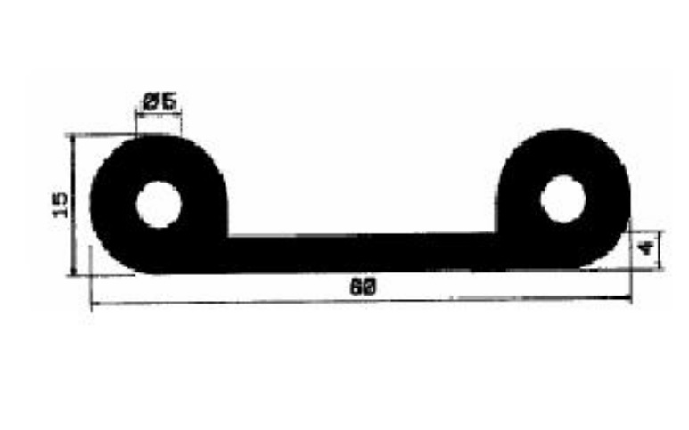FN 2493 - EPDM profiles - Flag or 'P' profiles FN 2493 - EPDM profiles - Flag or 'P' profiles