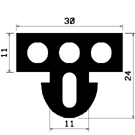 AU 0139 1B= 25 m - EPDM profiles - Spacer and bumper profiles AU 0139 1B= 25 m - EPDM profiles - Spacer and bumper profiles
