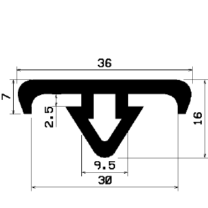 AU 1131 1B= 200 m - EPDM profiles - Spacer and bumper profiles AU 1131 1B= 200 m - EPDM profiles - Spacer and bumper profiles