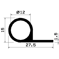FN 0967 - EPDM profiles - Flag or 'P' profiles FN 0967 - EPDM profiles - Flag or 'P' profiles