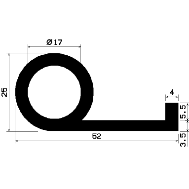 FN 1149 - EPDM profiles - Flag or 'P' profiles FN 1149 - EPDM profiles - Flag or 'P' profiles