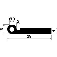 FN 1183 - EPDM profiles - Flag or 'P' profiles FN 1183 - EPDM profiles - Flag or 'P' profiles