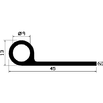 FN 1232 - EPDM profiles - Flag or 'P' profiles FN 1232 - EPDM profiles - Flag or 'P' profiles