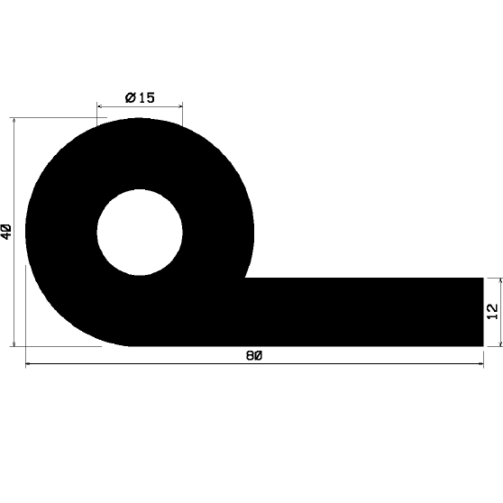 FN 1235 - EPDM profiles - Flag or 'P' profiles FN 1235 - EPDM profiles - Flag or 'P' profiles