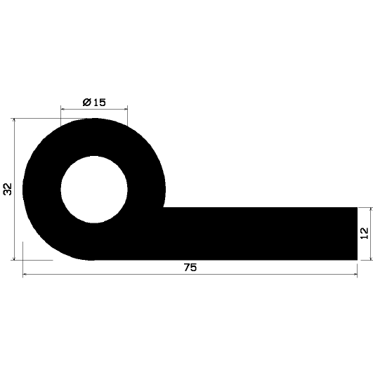 FN 1238 1B= 10 m - EPDM profiles - Flag or 'P' profiles FN 1238 1B= 10 m - EPDM profiles - Flag or 'P' profiles