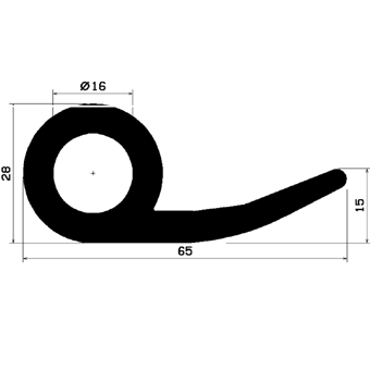 FN 1929 - EPDM profiles - Flag or 'P' profiles FN 1929 - EPDM profiles - Flag or 'P' profiles