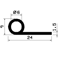 FN 1936 - EPDM profiles - Flag or 'P' profiles FN 1936 - EPDM profiles - Flag or 'P' profiles