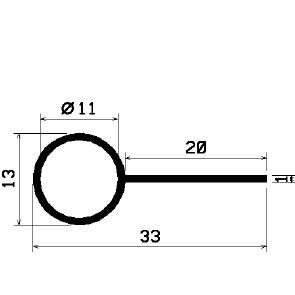 FN 2128 - EPDM profiles - Flag or 'P' profiles FN 2128 - EPDM profiles - Flag or 'P' profiles