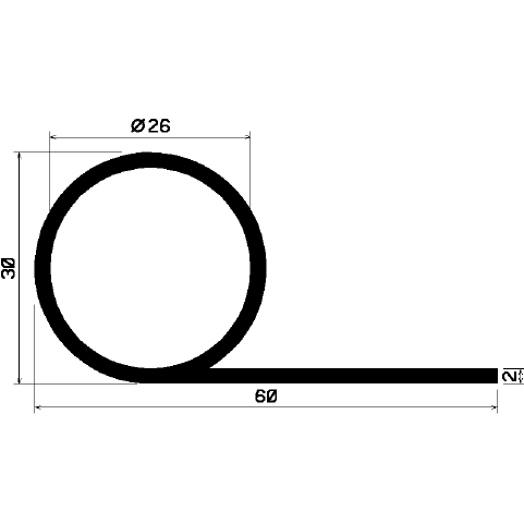 FN 2186 - EPDM profiles - Flag or 'P' profiles FN 2186 - EPDM profiles - Flag or 'P' profiles