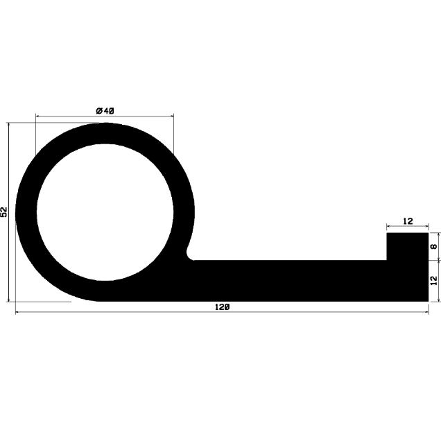 FN 2251 - EPDM profiles - Flag or 'P' profiles FN 2251 - EPDM profiles - Flag or 'P' profiles