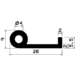 FN 2307 - EPDM profiles - Flag or 'P' profiles FN 2307 - EPDM profiles - Flag or 'P' profiles