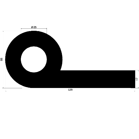 FN 2368 - EPDM profiles - Flag or 'P' profiles FN 2368 - EPDM profiles - Flag or 'P' profiles
