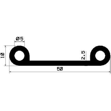 FN 2401 - EPDM profiles - Flag or 'P' profiles FN 2401 - EPDM profiles - Flag or 'P' profiles