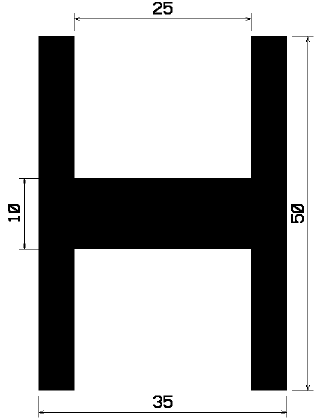 H 0800 - EPDM profiles - H-profiles H 0800 - EPDM profiles - H-profiles