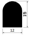HR - 2136 - silicone rubber profiles - Semi-circle, D-profiles HR - 2136 - silicone rubber profiles - Semi-circle, D-profiles