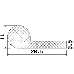 MZS - 25095 - sponge profiles - Flag or 'P' profiles MZS - 25095 - sponge profiles - Flag or 'P' profiles