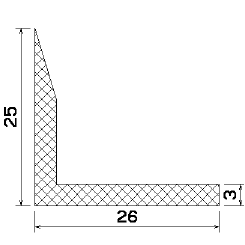 MZS 25064 - sponge rubber profiles - Angle shape profiles MZS 25064 - sponge rubber profiles - Angle shape profiles
