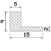 MZS - 25637 1B=100 m - sponge rubber profiles - Angle shape profiles MZS - 25637 1B=100 m - sponge rubber profiles - Angle shape profiles