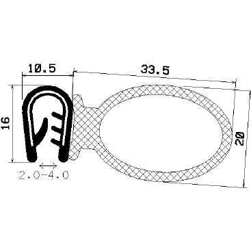 SD-0621 - with coextruded metal insert - Edge protection profiles SD-0621 - with coextruded metal insert - Edge protection profiles