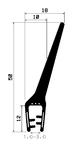 SD-0682 - with coextruded metal insert - Edge protection profiles SD-0682 - with coextruded metal insert - Edge protection profiles