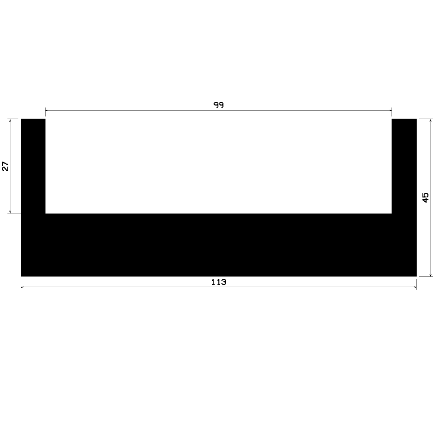 - TU1- 0304 1B= 50m - rubber profiles - under 100 m - U shape profiles - TU1- 0304 1B= 50m - rubber profiles - under 100 m - U shape profiles