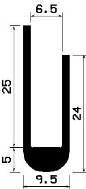 - TU1- 0418 1B= 50 m - rubber profiles - under 100 m - U shape profiles - TU1- 0418 1B= 50 m - rubber profiles - under 100 m - U shape profiles