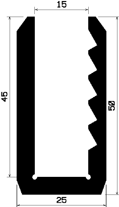 - TU1- 0608 1B= 25 m - rubber profiles - U shape profiles - TU1- 0608 1B= 25 m - rubber profiles - U shape profiles